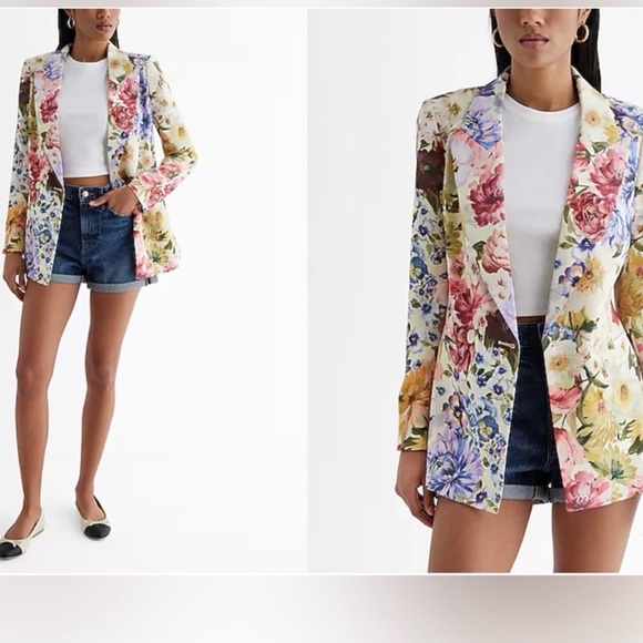 Express Floral Blazer Jacket - Multi-Color - Picture 3 of 3